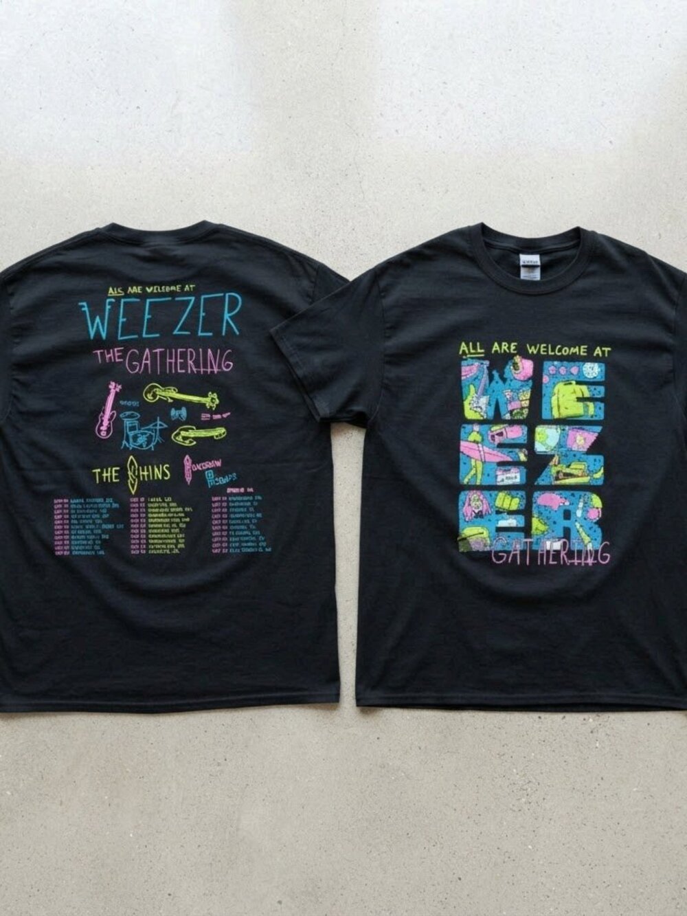 Weezer The Gathering Tour 2026 Black T-Shirt S-4XL
